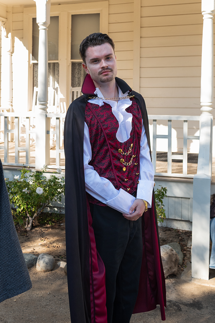 Tall man in Vampire Costume